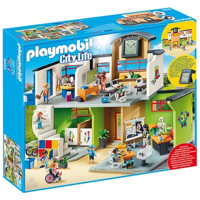 【德國玩具】摩比人 城市系列 學校 教學樓 電子校鐘 可當鬧鐘 playmobil( LEGO 最大競爭對手)