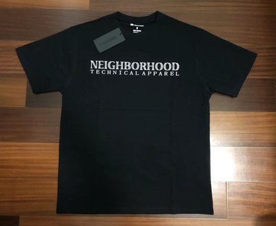 日本neighborhood潮牌22SS新款橫行logo 黑色短袖T恤tee