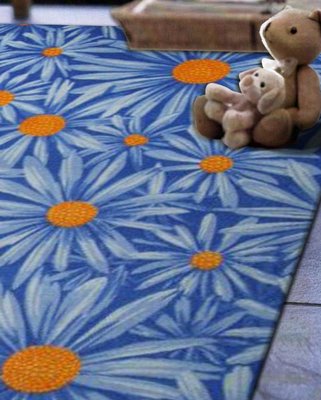 【范登伯格】花漾繽紛藍短毛好清潔進口地毯.賠售價488元含運-100x150cm
