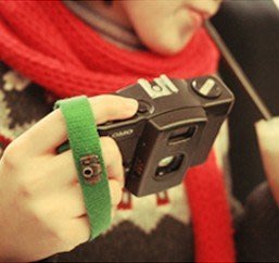 ＊YOOWOO＊【韓國空運 Antenna Shop 法式協奏曲 復古 小相機 裝飾 手機 吊飾 相機腕繩 ~ 青草綠】