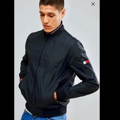 Tommy Hilfiger Reversible jacket 飛行外套 三色領風衣雙面穿防風教練夾克 ma1 黑色