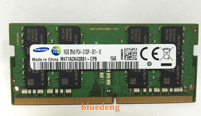 三星DDR4 16G 2RX8 PC4-2133P-SE1 M471A2K43BB1-CPB筆電記憶體