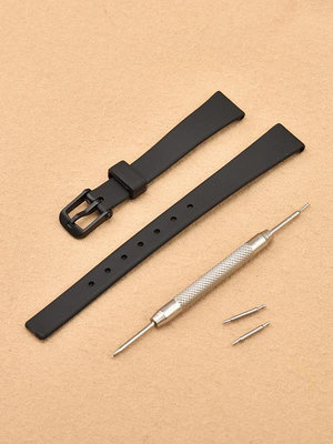 兼容卡西歐LQ-139小黑錶橡膠皮質錶帶女生時尚12mm超薄LQ-130|140