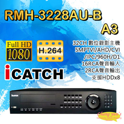 昌運監視器 RMH-3228AU-B A3 32路 DVR 數位錄影主機 icatch 可取