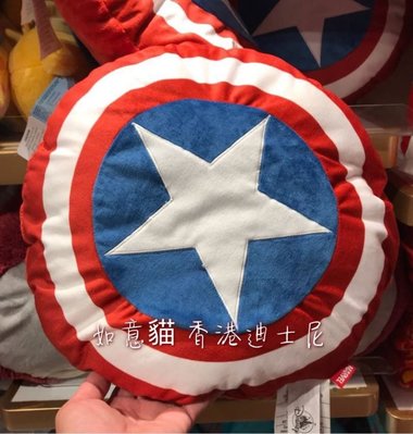 香港迪士尼 HK 美國隊長造型抱枕 靠枕 復仇者聯盟 如意貓