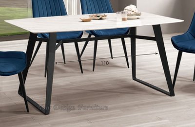 【N D Furniture】台南在地家具-超值優惠款工業風黑砂鐵架160cm岩板餐桌TH