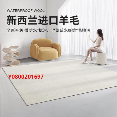 地毯羊毛地毯客廳日式極簡輕奢高級純色混紡防水防污侘寂風臥室床邊毯