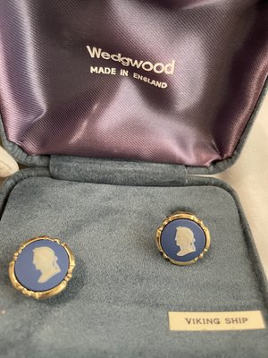 fyfy名牌老闆瘋了英國製WEDGWOOD海盜船系列款鍍金袖扣組159 1元起標