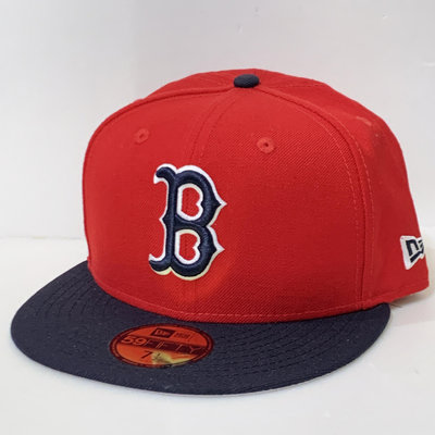 CA-美國職棒【波士頓紅襪】MLB 1975~78年×75年世界大賽布標 球員帽-7 1/2 (NEW ERA, 紅/深藍)