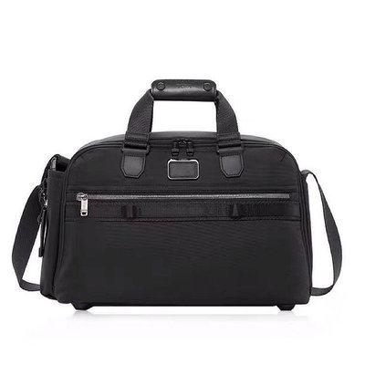 新款熱銷 TUMI 232714 黑色 彈道尼龍防水材質搭皮 休閒手提袋 旅行袋 斜背 肩背 背面可插行李箱 隔層多 旅行 限時促銷 限量
