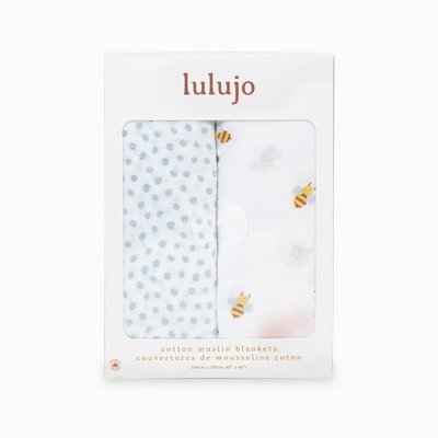 加拿大lulujo 經典多功能竹纖維包巾-2入組(蜜蜂)