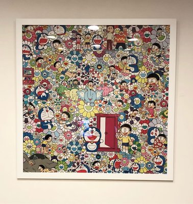村上隆x哆啦A夢日本展覽會限定 106x106 超大畫布 已裱框