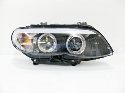 ~~ADT.車燈.車材~~BMW X5 E53 後期 2004 2005 2006 光導管上燈眉雙光圈雙魚眼黑底大燈組 HID可移植
