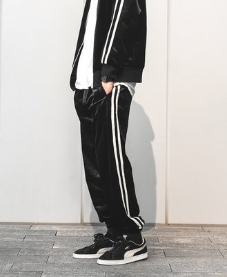 Cover Taiwan 官方直營 嘻哈 絨質 運動套裝 黑色 外套 長褲 PALACE Adidas (預購)