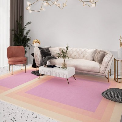 特賣-stvalentine現代簡約地毯/少女粉色地墊客廳沙發公主臥室床邊家用
