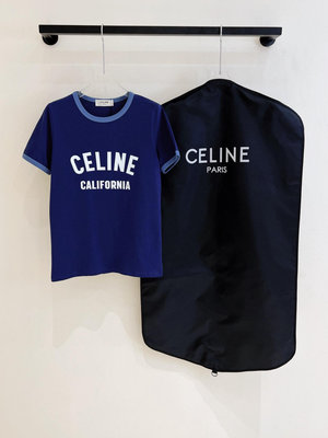 熱款直購#CELINE新品拼色字母T恤顯瘦顯白圓領T時尚百搭打底上衣