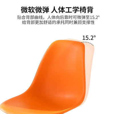 玩樂局~伊姆斯椅塑料靠背北歐家用實木餐椅椅子現代簡約辦公椅洽談書桌椅