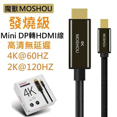 魔獸 MOSHOU 主動式 Mini DP1.2 轉HDMI2.0 轉接線 4K 60HZ 顯卡專用多屏顯示器電視 1米