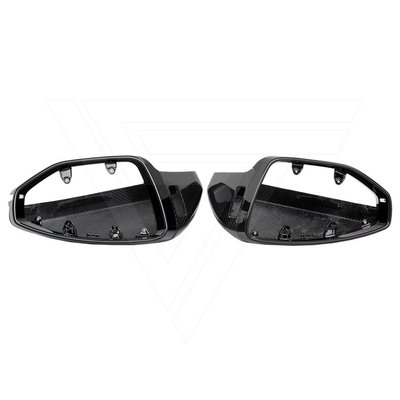 適用于19-22奧迪A6 A6L S6 RS6干碳纖維鏡罩后視鏡罩倒車鏡側視鏡--請詢價