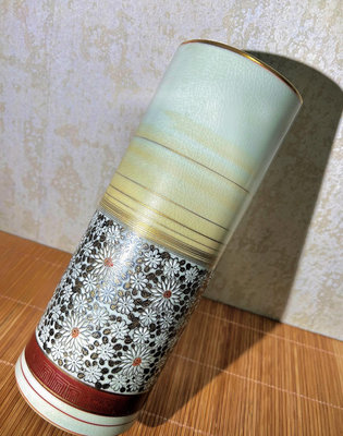 日本九谷燒手繪老花瓶花入花器擺件#格調花瓶擺件 全手繪描金