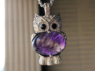 天然紫水晶飾品 鸚鵡墜子(附不銹鋼粗鍊) ~AJ雜貨舖