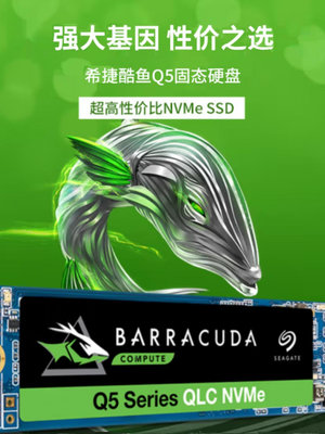 希捷(Seagate) 固態硬碟 PCIe NVMe SSD 希捷酷魚Q5 500G 1TB 2TB
