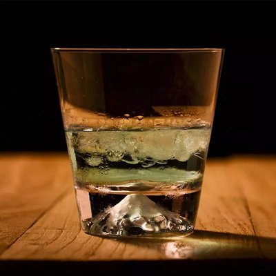 日式富士山玻璃杯創意雪山杯 網紅ins水晶櫻花威士忌酒杯 冰山杯-維尼創意家居