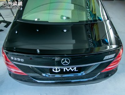 TWL台灣碳纖 賓士BENZ W221 06 07 08 09 13年 AMG樣式 鴨尾 尾翼 烤漆黑 S600 S63