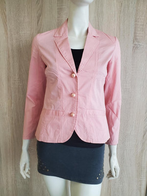 7.粉紅色西裝式九分袖薄外套 全新