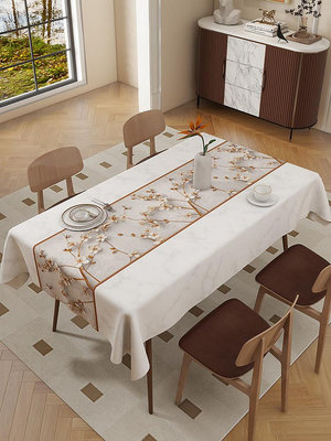 桌墊 桌布 2023新款桌布防水防油防燙免洗餐廳家用餐桌墊茶幾長方形飯桌桌墊