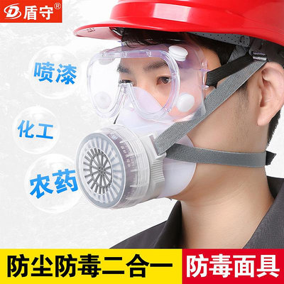 盾守防毒面具電焊防塵防煙口罩化工打農藥氣體異味噴漆專用呼吸罩