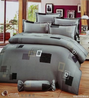 雙人涼被床包組100%精梳棉-方格玉璽-台灣製 Homian 賀眠寢飾