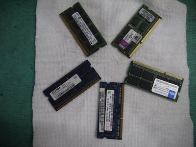 "DDR3"--2G二手筆電記憶體驚喜包-5隻1包
