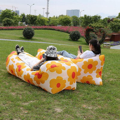 懶人充氣沙發空氣床氣墊戶外可攜式躺椅單雙人摺疊床枕頭款