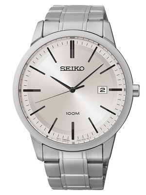 SEIKO WATCH 精工時尚大錶徑單日期鋼帶腕錶 型號: SGEH07P1【神梭鐘錶】