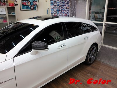 Dr. Color 玩色專業汽車包膜 M-Benz CLS63 Shooting Brake 高亮黑_窗框 / 後蓋鍍鉻
