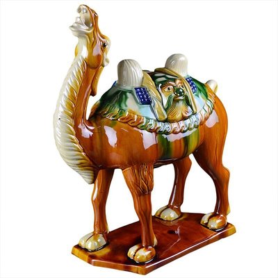 下殺 唐三彩手工陶瓷駱駝 書房勵志擺件 家居裝飾工藝品旅游