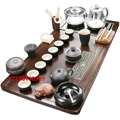 茶盤茶具套裝茶盤家用全自動一體玻璃燒水壺底部自動上水簡約茶海茶臺