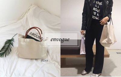 = envogue =BQ52小清新 白色帆布手提包 購物袋 帆布包 $390