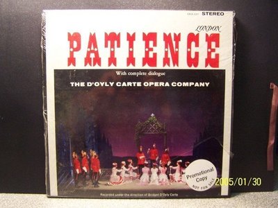 【DECCA LP名盤】510.吉伯特&蘇利文:Patience,  /Doyly Carte歌劇公司,全新未拆封