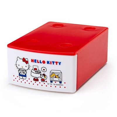 正版授權 三麗鷗 HELLO KITTY 凱蒂貓 迷你積木抽屜盒 收納盒 置物盒 附便條紙