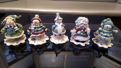[Ｃ.M.平價精品館]現貨特價/精緻可愛雪人聖誕老公公純手工陶土擺飾