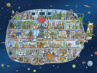 歐洲進口拼圖 HEYE Spaceship 飛船 Mattias Adolfsson 1500片拼圖 29841