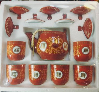 早期 麗台福壽 茶具組 茶壺+6杯