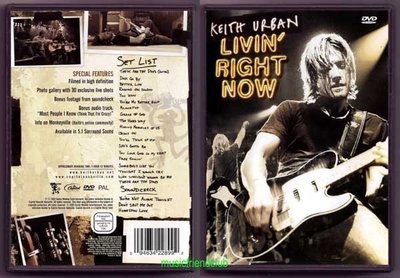 音樂居士新店#Keith Urban - Livin Right Now () DVD