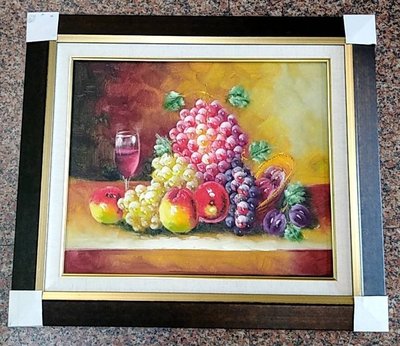 『府城畫廊-手繪油畫』大豐收－水果靜物畫－筆法細膩獨特－70x80(含框價)－另有油畫國畫讓您挑選-有實體店面G1430