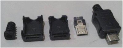 ►378◄MICRO USB插頭 焊線式 四件式 有尾 USB公頭 帶外殼 充電器電源改裝必備件
