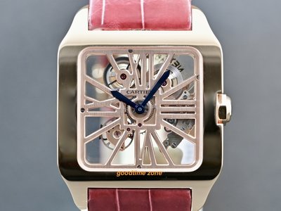 [好時計]Cartier 卡地亞 Santos-Dumont 鏤空腕錶 大型 手動上鏈18K玫瑰金 42mm CE130