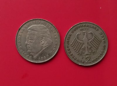 【真善美】德國錢幣---- .( 1975發行)2馬克紀念幣(1949—1989)—罕見--