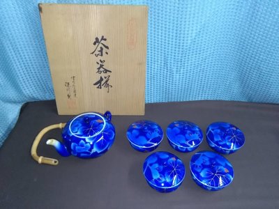【日本古漾】91302日本皇室御用 深川製磁 金彩茶器　富士山入印未使用保管品